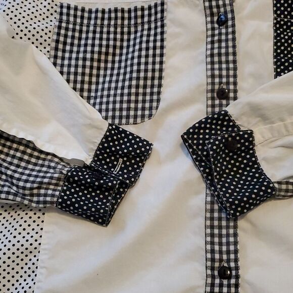 - PLUS PINK black & white button down woman top - Picture 6 of 11